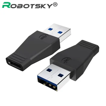 Ātrgaitas USB 3.0 USB 3.1 C Tipa Adapteris USB-C Tips-C Sievietes USB3.0 Tipa Pārveidotāju Mobilo Tālruņu Cietā Diska Savienotājs 2
